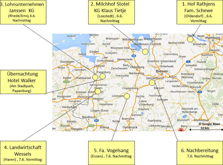 Fachreise der ALB Bayern (6. bis 7. Juni 2016, Niedersachsen): Hochmechanisierte Tierhaltung und Verwertung von Wirtschaftsdnger