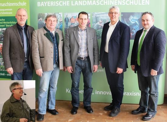 Die Veranstalter und Referenten des Landtechniktages (von links): Christian Beckmann (Leiter Landmaschinenschule), Georg Schmid-Meier, Dr. Martin Mller, Peter Settele, Martin Gehring, Johann Giftthaler (unten)