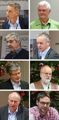 von oben: M. Burger, Dr. J. Pohl, M. Schmidt, R. Kriz, G. Gebhards, T. Steinert, H. Wiedau, H.-E. Asen