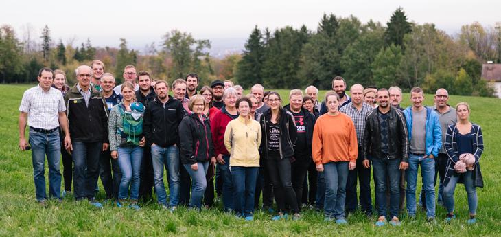 Teilnehmergruppe mit 44 Personen am 2. Tag, Raum Obersterreich und Sdbayern