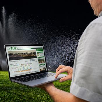 Steuerung der Bew�sserung durch Berechnung der Bodenfeuchte, der besten Bew�sserungstermine und der passenden Wassermengen mit der ALB-Bew�sserungs-App